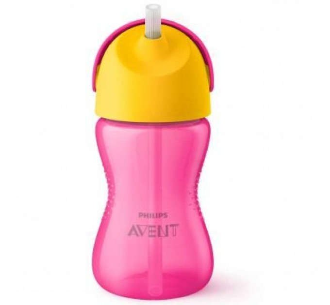 Philips AVENT Поїльник-непроливайка Philips AVENT з трубочкою 300 мл 12 міс+, рожевий (SCF798/02)