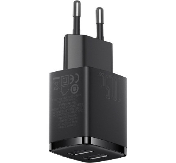Baseus Зарядний пристрій Baseus Compact Charger 2U Black (CCXJ010201)