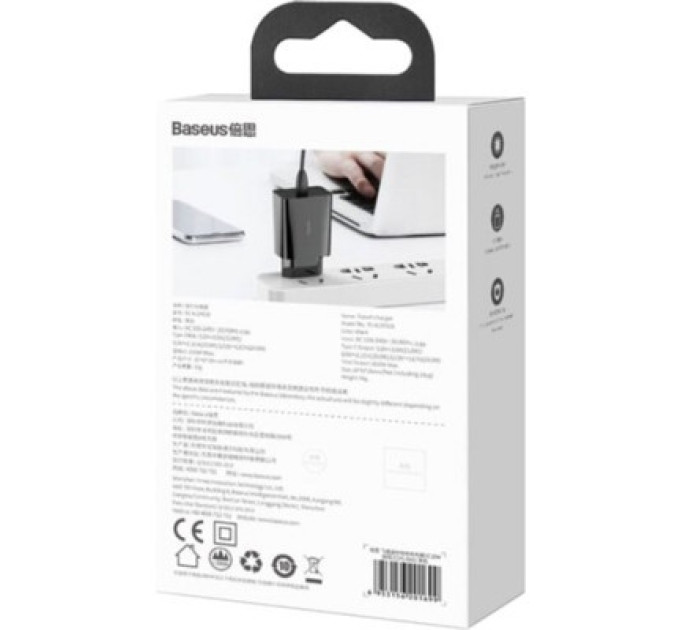 Baseus Зарядний пристрій Baseus Speed Mini Quick Charger Black (CCFS-SN01)