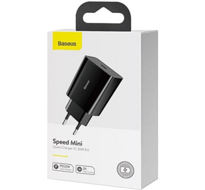 Baseus Зарядний пристрій Baseus Speed Mini Quick Charger Black (CCFS-SN01)
