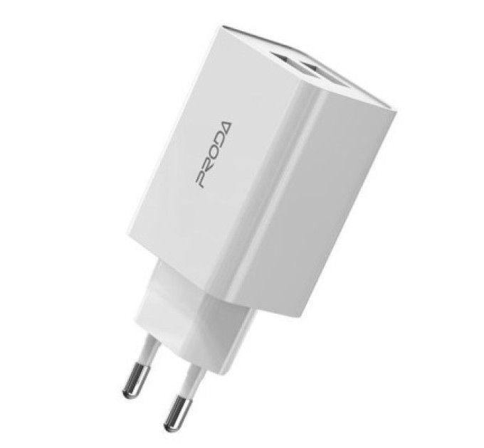 Proda Зарядний пристрій Proda PD-A28i 2хUSB 2.4A + USB Ligthtning 1.0m (PD-A28i-WH)