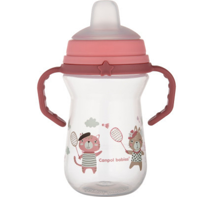 Canpol babies Поїльник-непроливайка Canpol babies Bonjour Paris з силіконовим носиком FirstCup 250 мл Рожева (56/613_pin)
