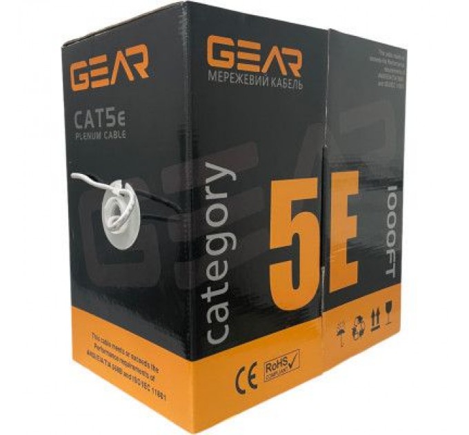 GEAR Кабель мережевий GEAR UTP 305м, cat.6, CCA, 4*2*0,51, indoor (GEC-UTPC6CCA051305)