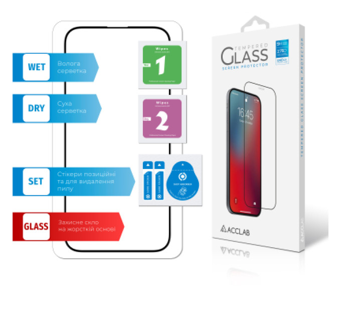 ACCLAB Скло захисне ACCLAB Full Glue Apple iPhone 14 Pro (1283126541971)