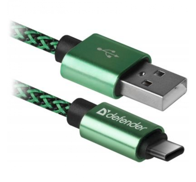 Defender Дата кабель USB 2.0 AM to Type-C 1.0m USB09-03T PRO green Defender (87816)