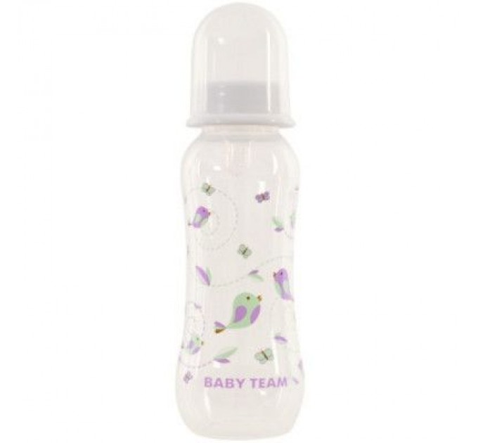 Baby Team Пляшечка для годування Baby Team з силіконовою соскою 250 мл біла (1121_белый)
