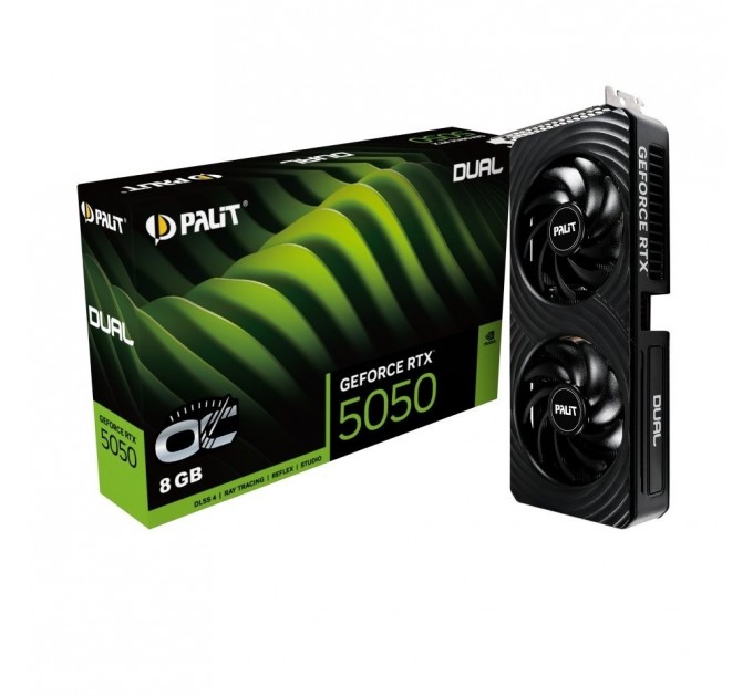 Palit Відеокарта GF RTX 5050 8GB GDDR6 Dual OC Palit (NE65050S19P1-GB2070D)