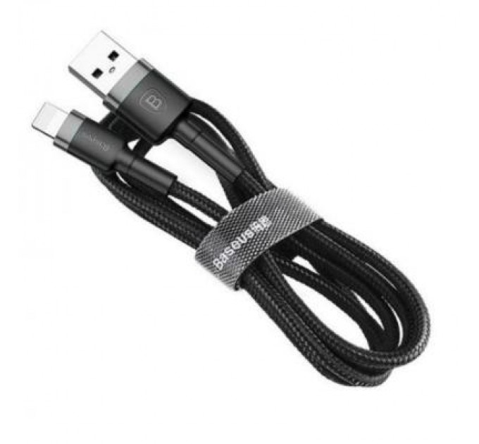 Baseus Дата кабель USB 2.0 AM to Lightning 1.0m Cafule 2.4A gray+black Baseus (CALKLF-BG1)