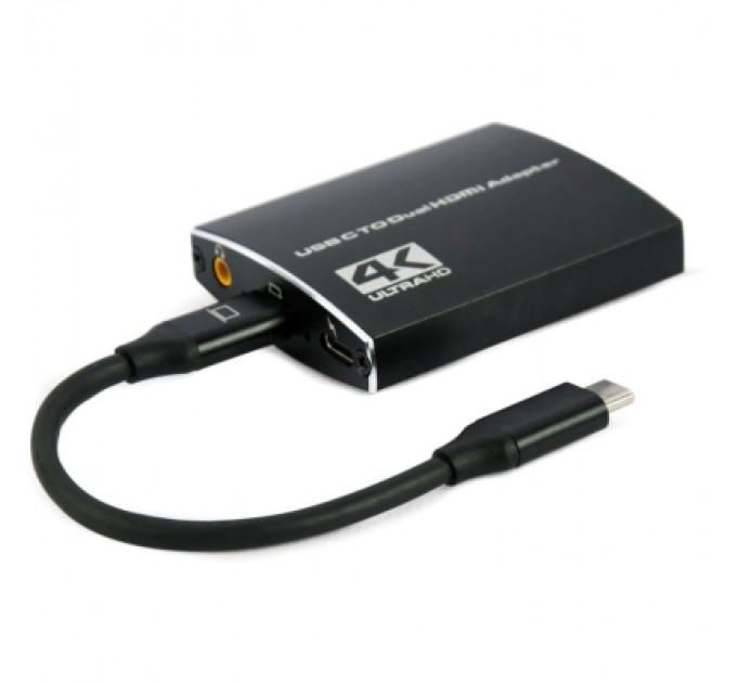 Cablexpert Концентратор Cablexpert USB-C to 2 HDMI (2 ind. screens)/PD/Аudio 3.5mm (A-CM-HDMIF2-01)