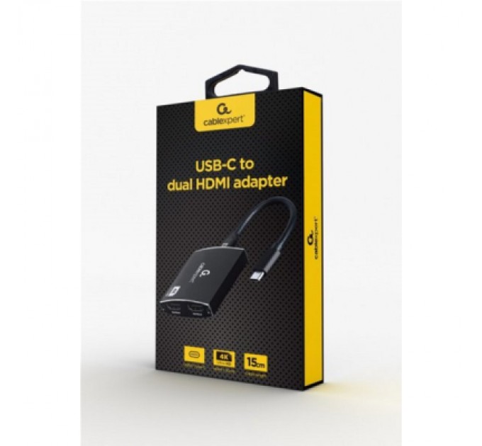 Cablexpert Концентратор Cablexpert USB-C to 2 HDMI (2 ind. screens)/PD/Аudio 3.5mm (A-CM-HDMIF2-01)