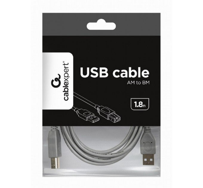 Cablexpert Кабель Cablexpert USB - USB Type-B V 2.0 (M/M), 1.8 м, сірий (CCP-USB2-AMBM-6G)