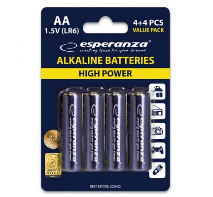 Esperanza Батарейка Esperanza AA LR6 Alkaline * 8 (EZB103)