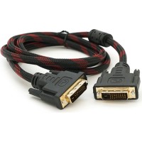 Кабель мультимедійний DVI M to DVI M 1.5m 24+1pin black/red Merlion (YT-DVI(M)/(M)NY/RD-1.5m)