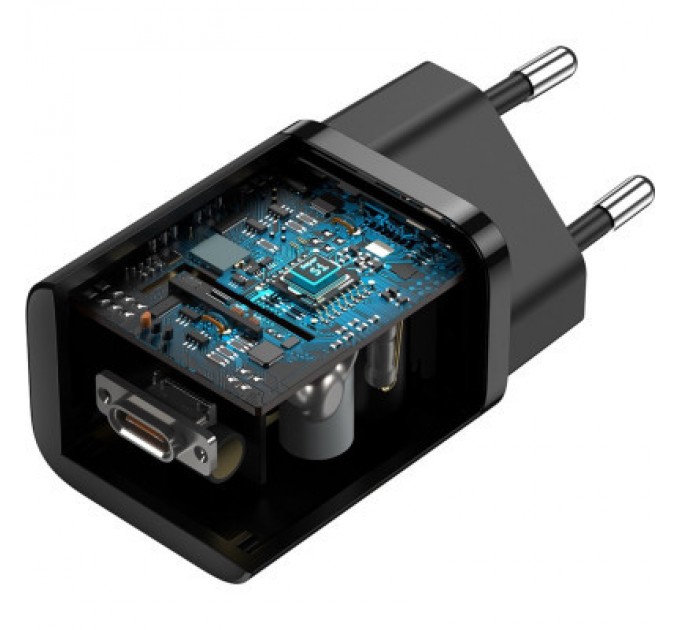 Baseus Зарядний пристрій Baseus 1xUSB 25W (USB-C) + Cable Type-C black (TZCCSUP-L01)