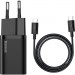 Baseus Зарядний пристрій Baseus 1xUSB 25W (USB-C) + Cable Type-C black (TZCCSUP-L01)
