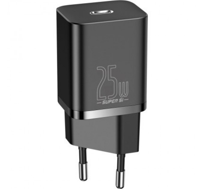 Baseus Зарядний пристрій Baseus 1xUSB 25W (USB-C) + Cable Type-C black (TZCCSUP-L01)