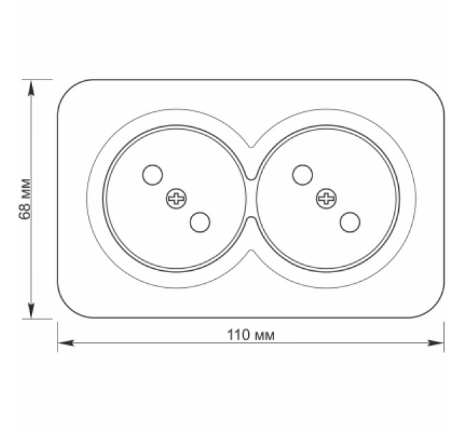 Videx Розетка Videx BINERA IP20 зовнішня 2ая біла (VF-BNS22-W)