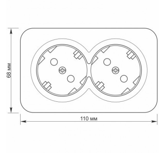 Videx Розетка Videx BINERA IP20 зовнішня 2ая із заземленням біла (VF-BNS22G-W)