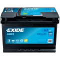 EXIDE Акумулятор автомобільний EXIDE START-STOP AGM 62Ah Ев (-/+) (EK620)