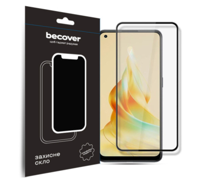 BeCover Скло захисне BeCover Oppo Reno8 T Black (709771)