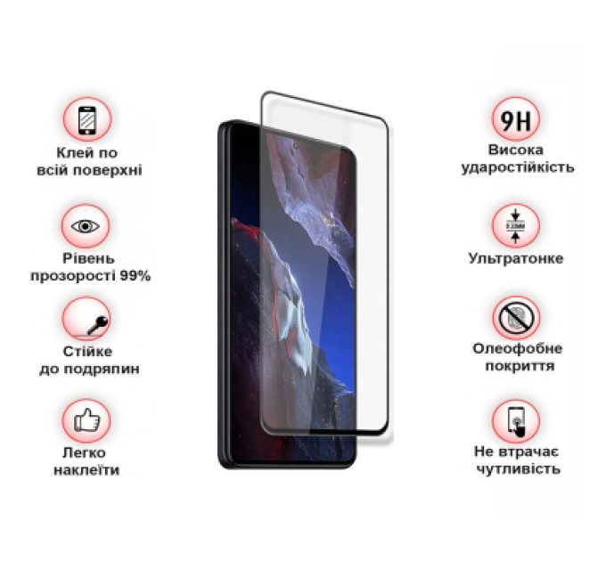 BeCover Скло захисне BeCover Poco F5 Pro Black (709744)