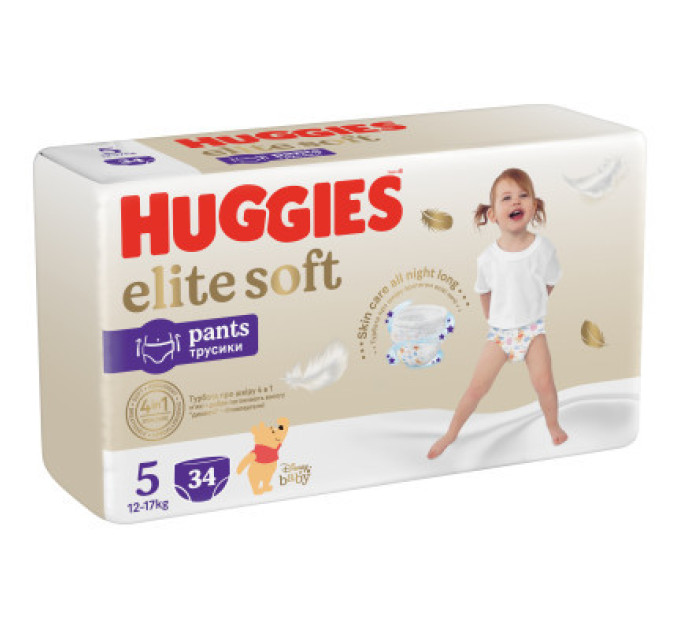 Huggies Підгузки Huggies Elite Soft 5 (12-17кг) Mega 34 шт (5029053549354)