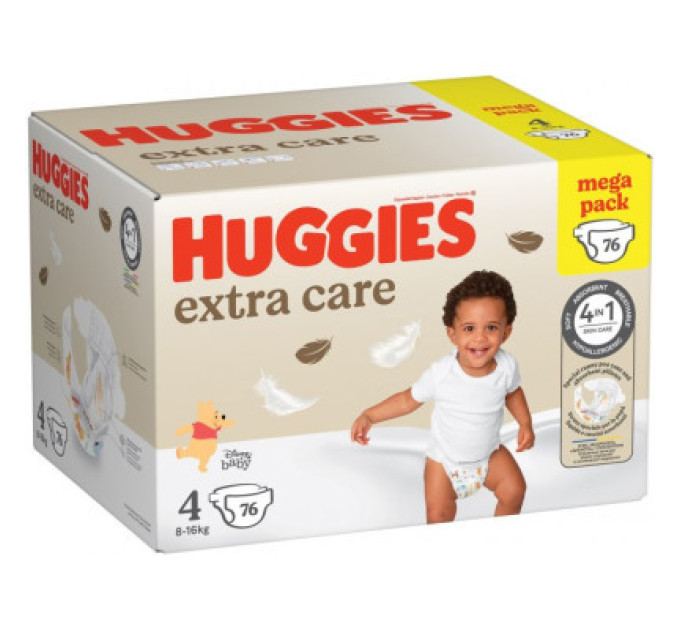 Huggies Підгузки Huggies Extra Care Size Розмір 4 (8-16 кг) 76 шт (5029053583167)