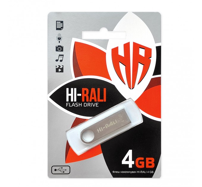 Hi-Rali Флеш-накопичувач USB 4GB Hi-Rali Shuttle Series Silver (HI-4GBSHSL)