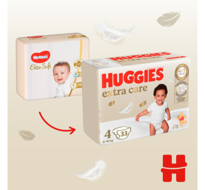 Huggies Підгузки Huggies Extra Care Size 4 (8-16 кг) 33 шт (5029053583143)