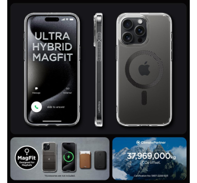 Spigen Чохол до мобільного телефона Spigen Apple iPhone 15 Pro Ultra Hybrid MagFit Carbon Fiber (ACS06717)