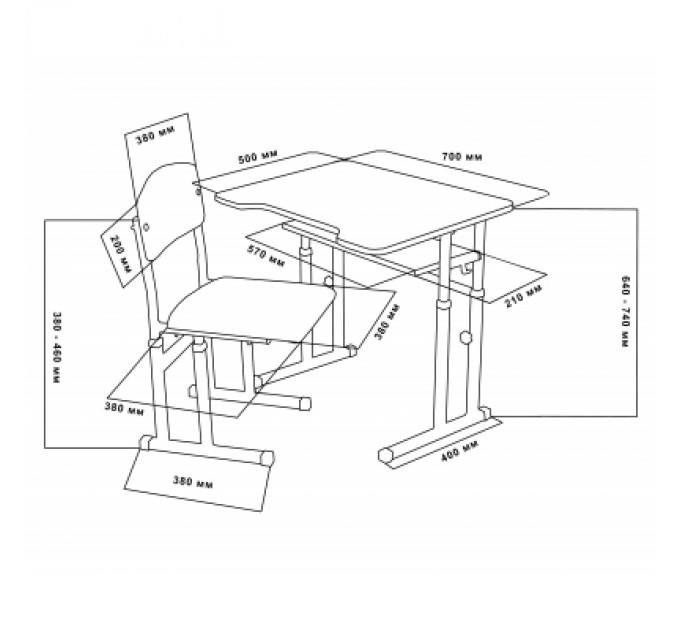 Sector Парта зі стільцем Sector Ніжність трансформер (Ніжність)