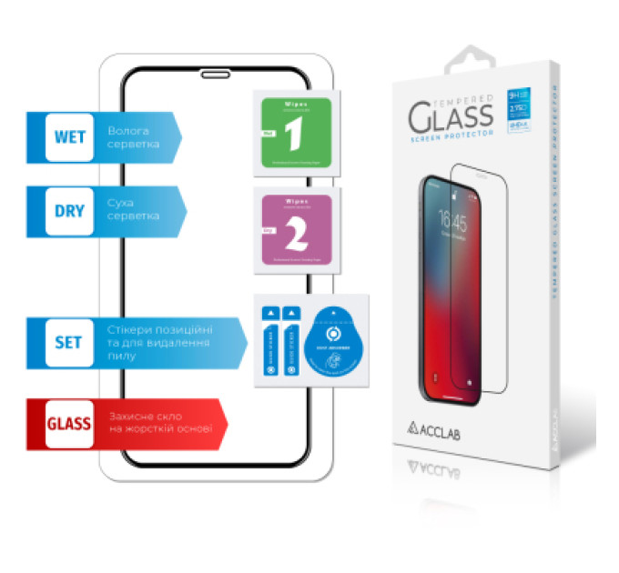 ACCLAB Скло захисне ACCLAB Full Glue Apple iPhone X/XS/11 Pro (1283126508189)