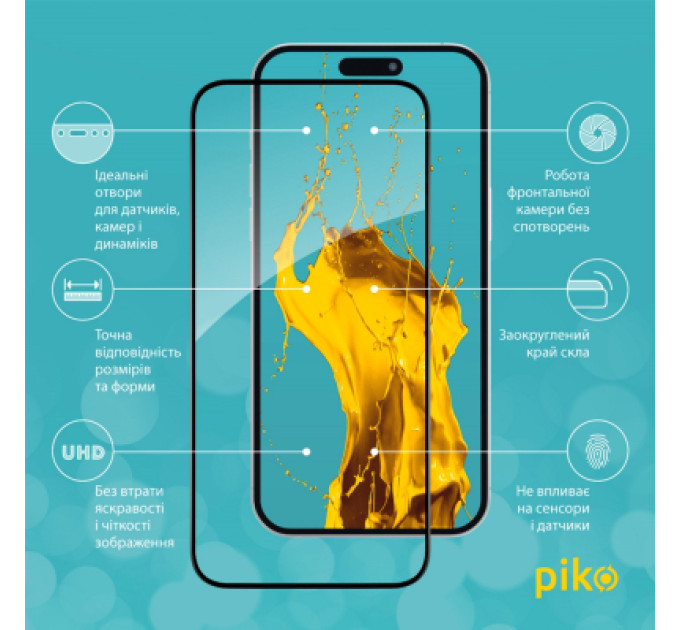 Piko Скло захисне Piko Full Glue Apple iPhone 15 (1283126575273)
