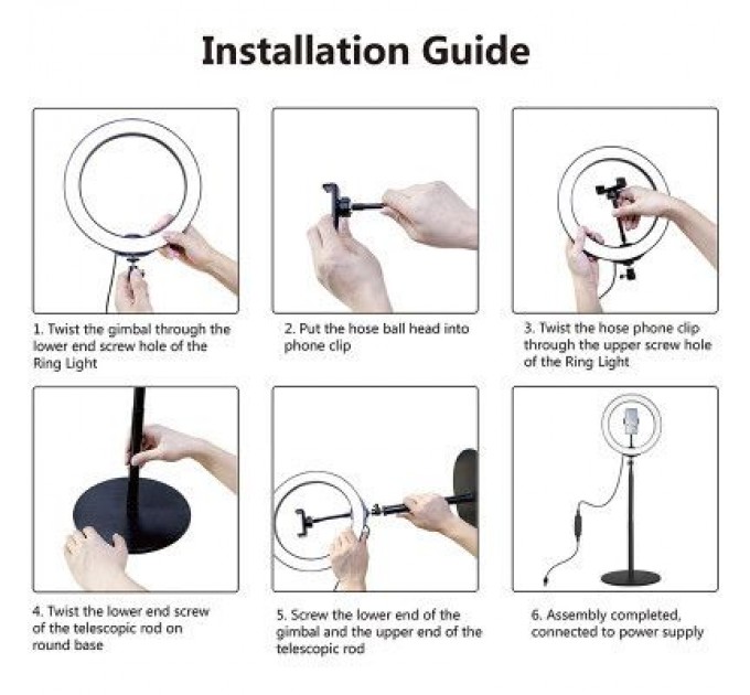 Puluz Набір блогера Puluz Ring USB LED lamp 10.2"+ table mount 140cm (PKT3039)