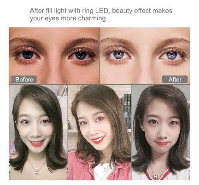 Puluz Набір блогера Puluz Ring USB LED lamp 10.2"+ table mount 140cm (PKT3039)