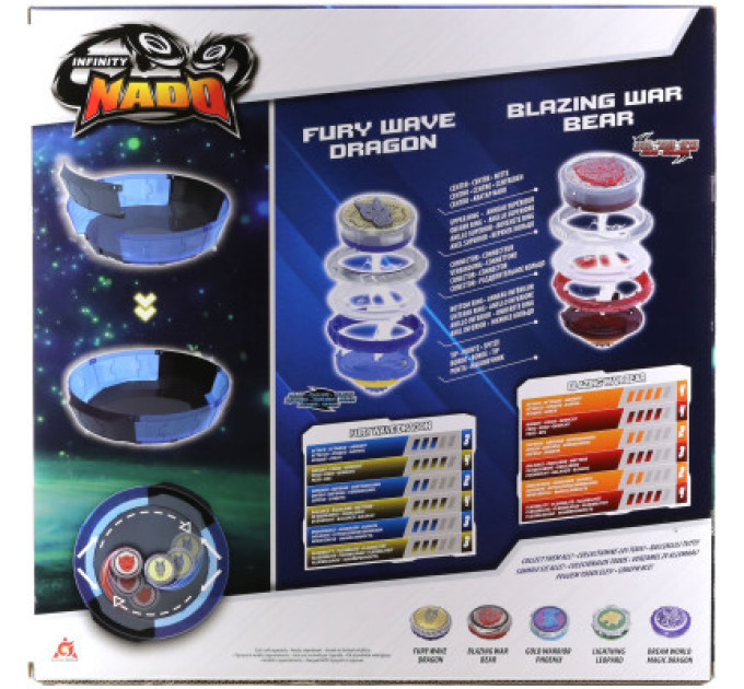Auldey Дзига Auldey Infinity Nado VI Battle Set Fury Wave Dragon vs Blazing War Bear (EU654181)