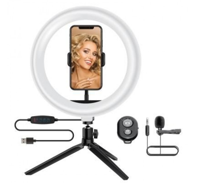 ACCLAB Набір блогера ACCLAB AL-LR101MB 4in1 Ring of Light, Holder, mic., Bluetooth butto (1283126502057)