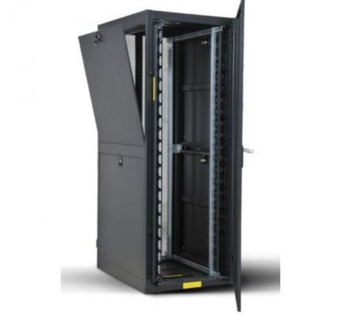 Kingda Шафа напольна Kingda 42U 19" 600x1000, RAL9004, перф. двері, розібрана (KD-002-6042M)