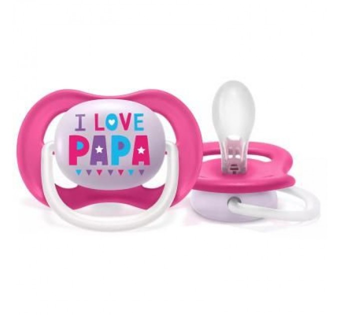 Philips AVENT Пустушка Philips AVENT Ultra Air I love… для дівчат, 6-18 міс (SCF080/04)