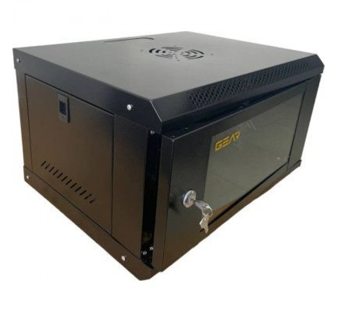 GEAR Шафа настінна GEAR 6U 19'' 530x400x300 мм, + полка 19", black (GWMSN-6U)