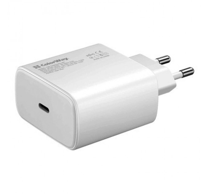 ColorWay Зарядний пристрій ColorWay Power Delivery Port PPS USB Type-C (45W) white (CW-CHS034PD-WT)