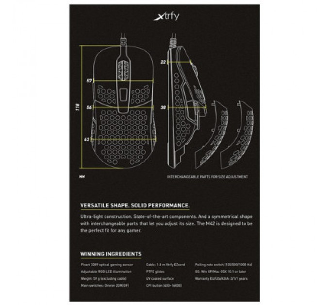 Xtrfy Мишка Xtrfy M42 RGB White (XG-M42-RGB-WHITE)