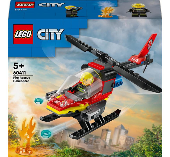 LEGO Конструктор LEGO City Пожежний рятувальний гелікоптер 85 деталей (60411)