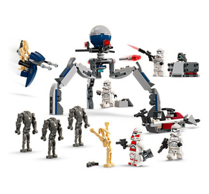LEGO Конструктор LEGO Star Wars Клони-піхотинці й Бойовий дроїд. Бойовий набір 215 деталей (75372)