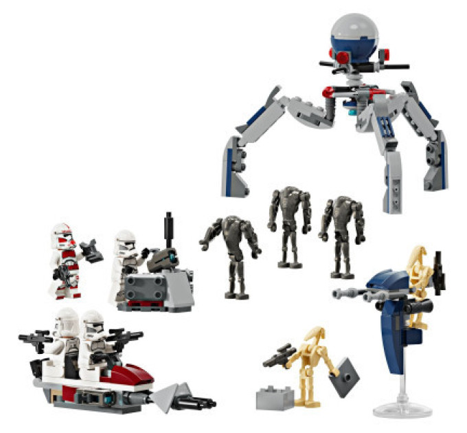 LEGO Конструктор LEGO Star Wars Клони-піхотинці й Бойовий дроїд. Бойовий набір 215 деталей (75372)