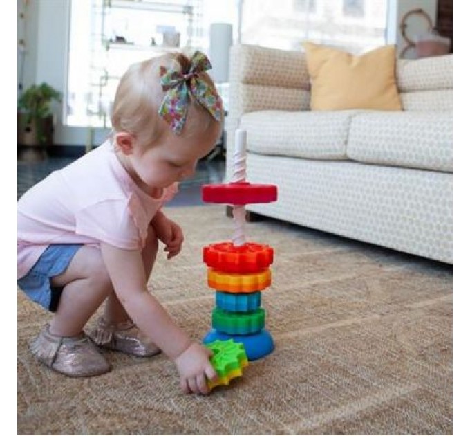 Fat Brain Toys Розвиваюча іграшка Fat Brain Toys Пірамідка гвинтова тактильна SpinAgain (F110ML)