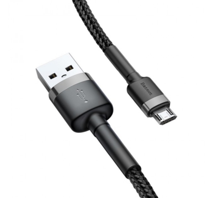 Baseus Дата кабель USB 2.0 AM to Micro 5P 2.0m 1.5A grey-black Baseus (CAMKLF-CG1)