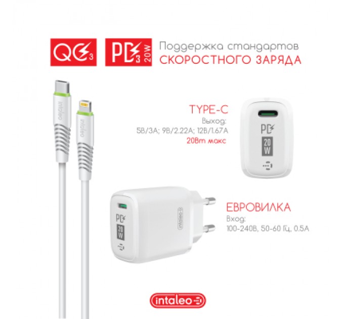 Intaleo Зарядний пристрій Intaleo TCGQPD120L (1283126510007)