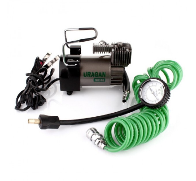 URAGAN Автомобільний компресор URAGAN на АКБ, 40 л/хв (90140)