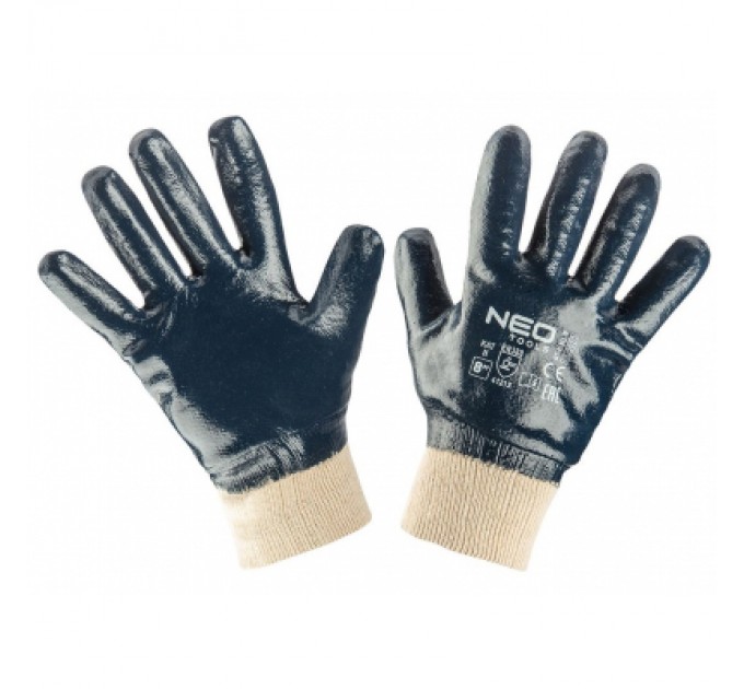 Neo Tools Захисні рукавиці Neo Tools робочі, бавовна з повним нітриловим покриттям, р. 8 (97-630-8)